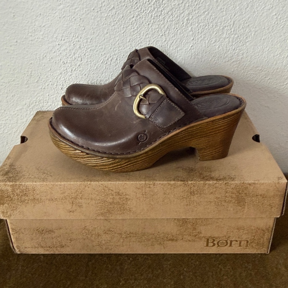Born Mahal Mule Leather Clog Shoes Womens 7 - Picture 4 of 7